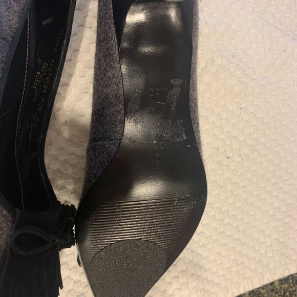 Ralph Lauren Kitten Heels Pumps Holiday Showe Grey Flannel Sz 6.5 - Picture 5 of 9